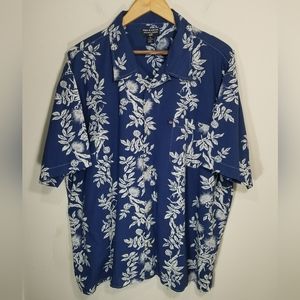 Vintage Polo Jeans Co Ralph Lauren Hawaiian Shirt Blue Floral Print Mens Size XL